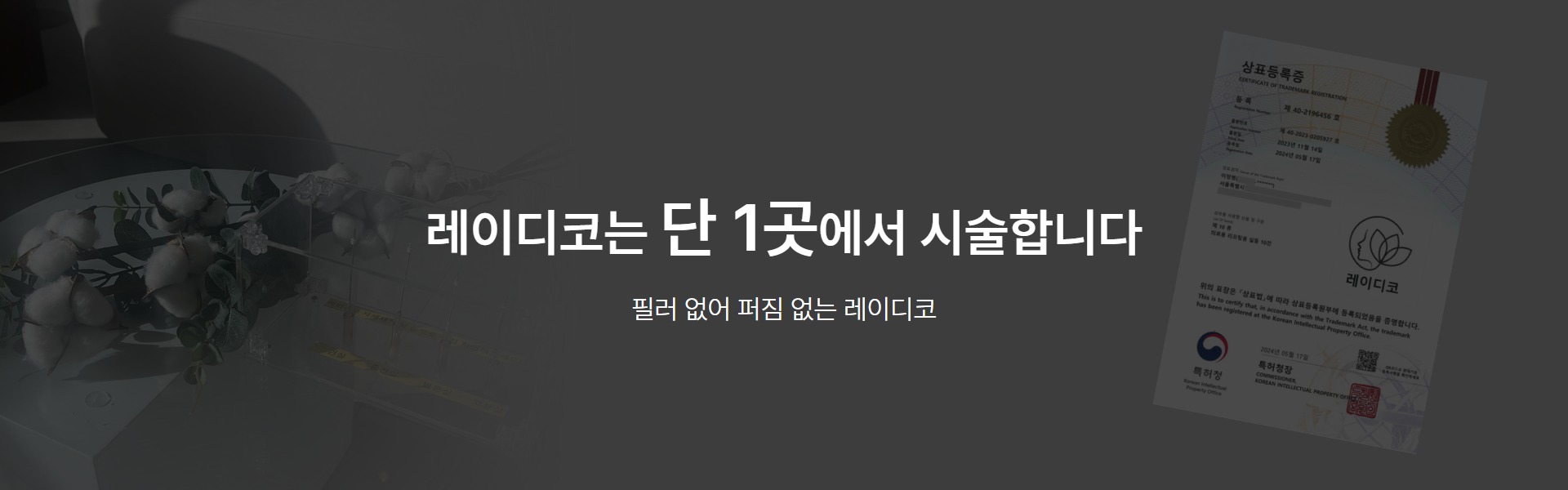 필러 없어 퍼짐 없는 레이디코 — 단 한 곳에서만 시술